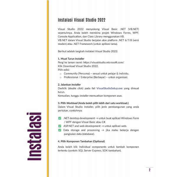 PELAJARI VISUAL BASIC DENGAN VISUAL STUDIO 2022 SIRI 1